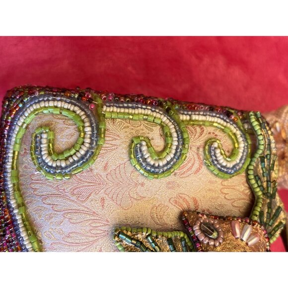 Unique Rare Vtg Mary Frances Handcrafted Beaded lined Small Bag - Picture 15 of 16